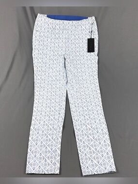 RLX Ralph Lauren Womens Golf Pants Printed 8 White Blue Nylon Spandex